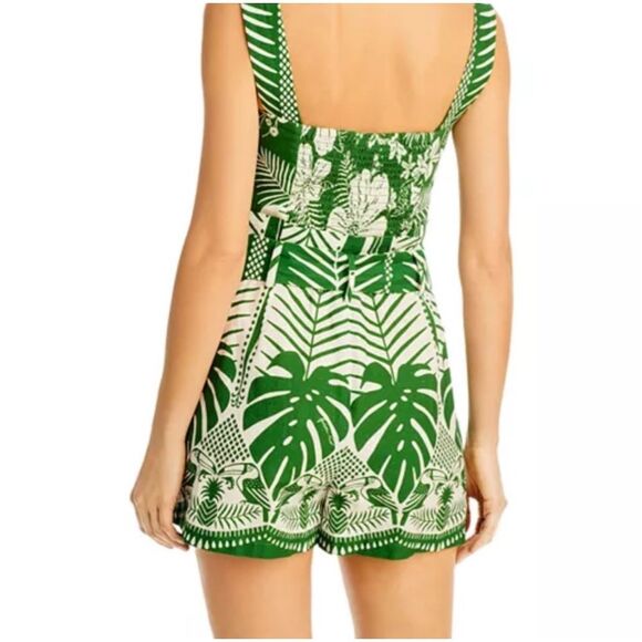 FARM RIO Tropical Green Printed Romper Size: Small NWOT - Picture 3 of 8